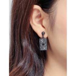 Gabrielle - Boucles d'oreilles tige noir 2