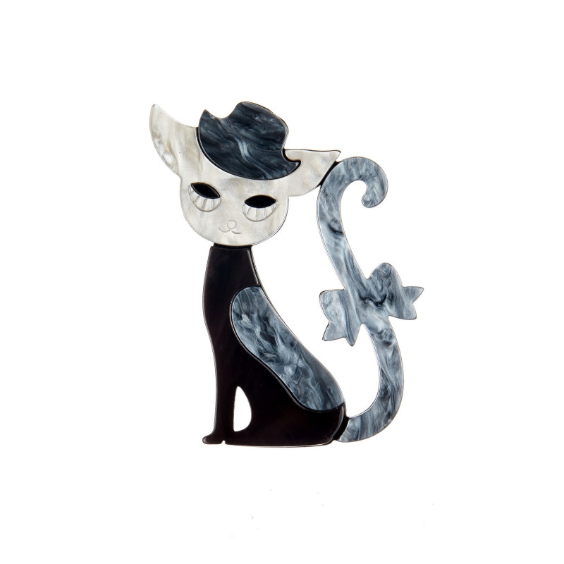 Qamar - Broche grise