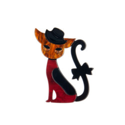 Qamar - Broche rouge