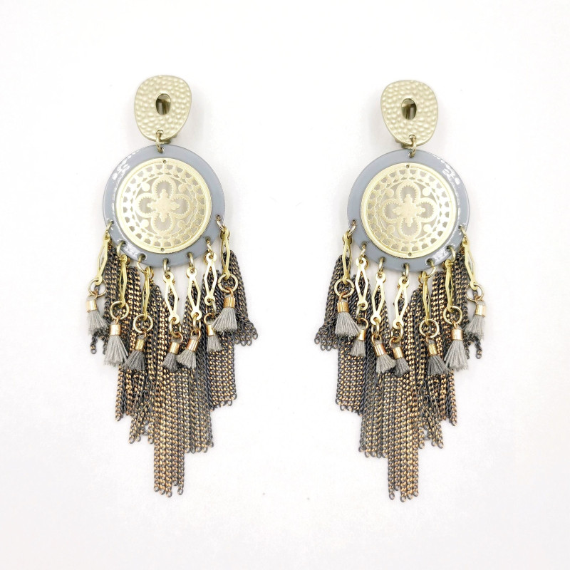 Sahwa - Boucle d'oreille clip grise