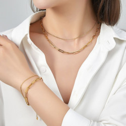 Ulianna - Collier Acier doré