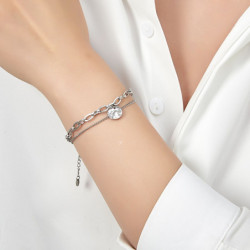 Urania - Bracelet Acier argenté