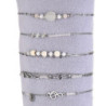 Unice - Lot de 10 bracelets Acier argenté blanc