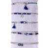 Unice - Lot de 10 bracelets Acier argenté bleu