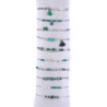 Unice - Lot de 10 bracelets Acier argenté vert