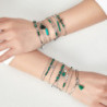 Unice - Lot de 10 bracelets Acier argenté vert