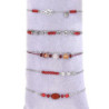Unice - Lot de 10 bracelets Acier argenté rouge