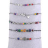 Unice - Lot de 10 bracelets Acier argenté multicolore