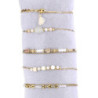 Unice - Lot de 10 bracelets Acier doré blanc