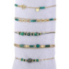 Unice - Lot de 10 bracelets Acier doré vert