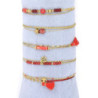 Unice - Lot de 10 bracelets Acier doré rouge