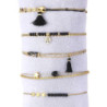 Unice - Lot de 10 bracelets Acier doré noir