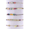 Unice - Lot de 10 bracelets Acier doré multicolore