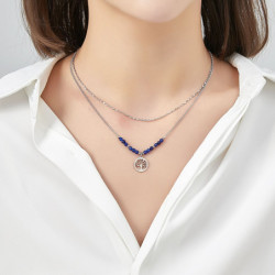 Unice - lot de 6 colliers Acier argenté blanc