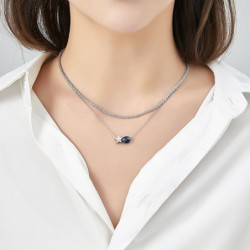 Unice - lot de 6 colliers Acier argenté noir