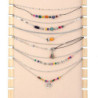 Unice - lot de 6 colliers Acier argenté multicolore