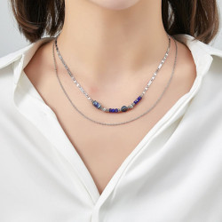 Unice - lot de 6 colliers Acier argenté multicolore