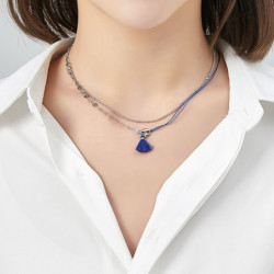 Unice - lot de 6 colliers Acier argenté multicolore