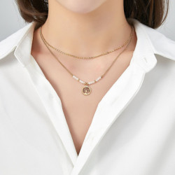 Unice - lot de 6 colliers Acier doré bleu