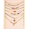 Unice - lot de 6 colliers Acier doré multicolore