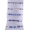 Urielle - Lot de 10 bracelets Acier argenté bleu