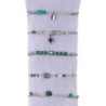 Urielle - Lot de 10 bracelets Acier argenté vert