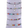 Urielle - Lot de 10 bracelets Acier argenté multicolore