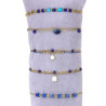 Urielle - Lot de 10 bracelets Acier doré bleu