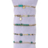 Urielle - Lot de 10 bracelets Acier doré vert