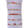 Urielle - Lot de 10 bracelets Acier doré rouge