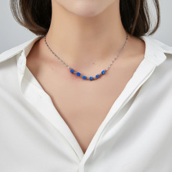 Urielle - Lot de 6 colliers Acier argenté multicolore