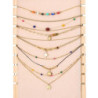 Urielle - Lot de 6 colliers Acier doré multicolore