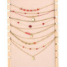 Urielle - Lot de 6 colliers Acier doré rouge