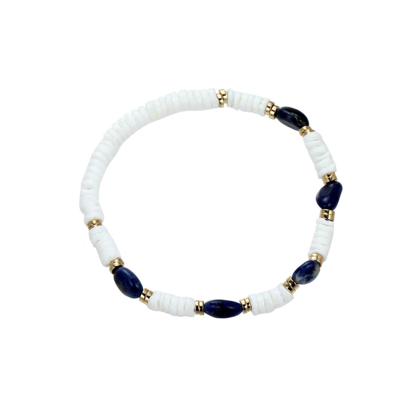 Udaya - Bracelet élastique acier bleu