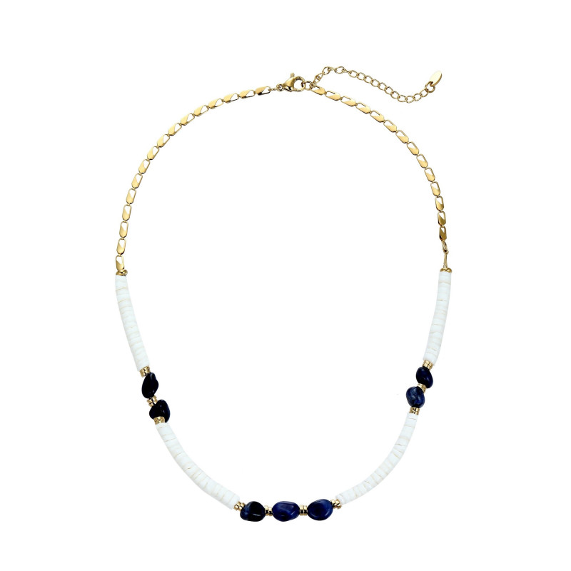 Udaya - Collier acier bleu