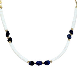 Udaya - Collier acier bleu