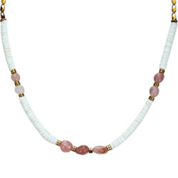 Udaya - Collier acier rose