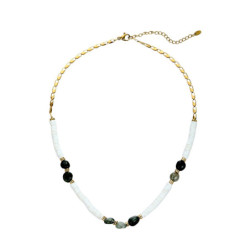 Udaya - Collier acier vert