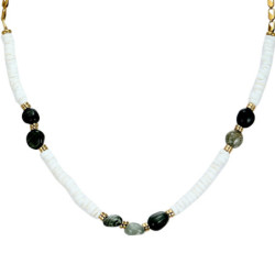 Udaya - Collier acier vert