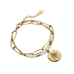 Unity - Bracelet acier doré