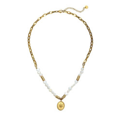 Urvi - Collier acier doré