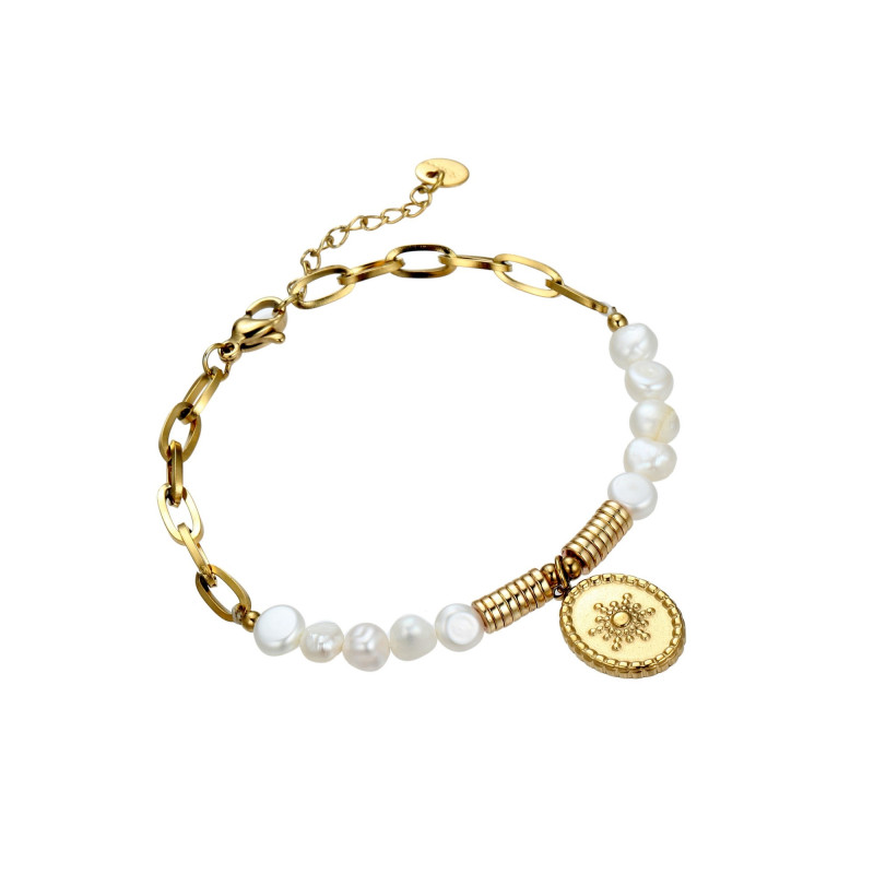 Urvi - Bracelet acier doré