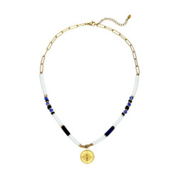 Usha - Collier acier bleu marine