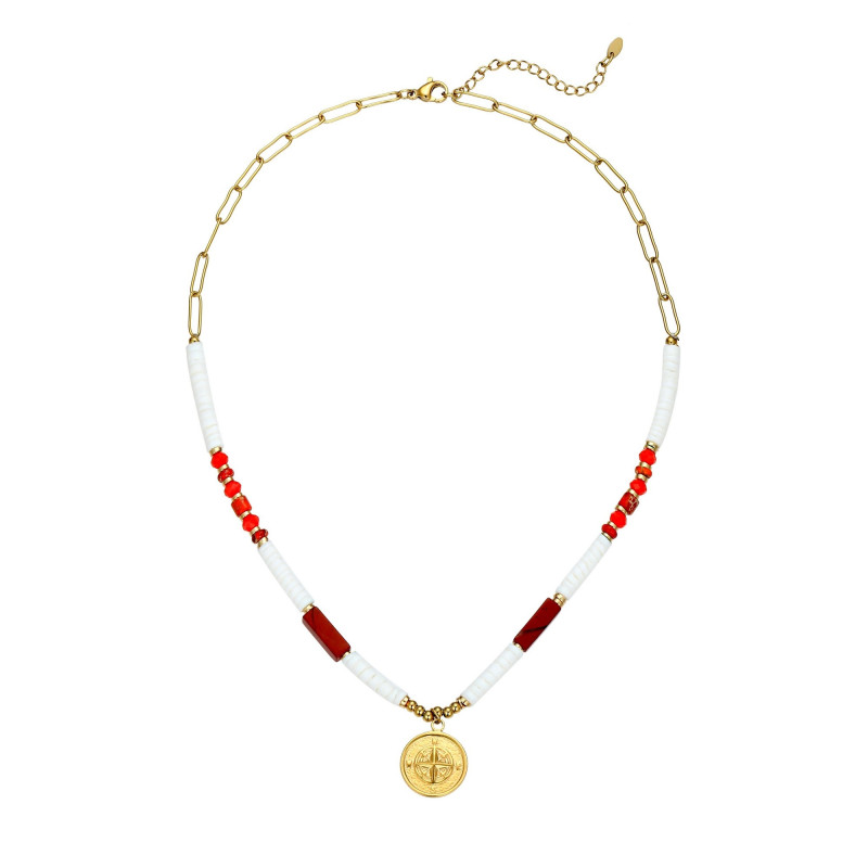 Usha - Collier acier orange