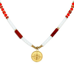 Usha - Collier acier orange