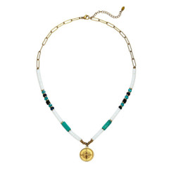Usha - Collier acier turquoise
