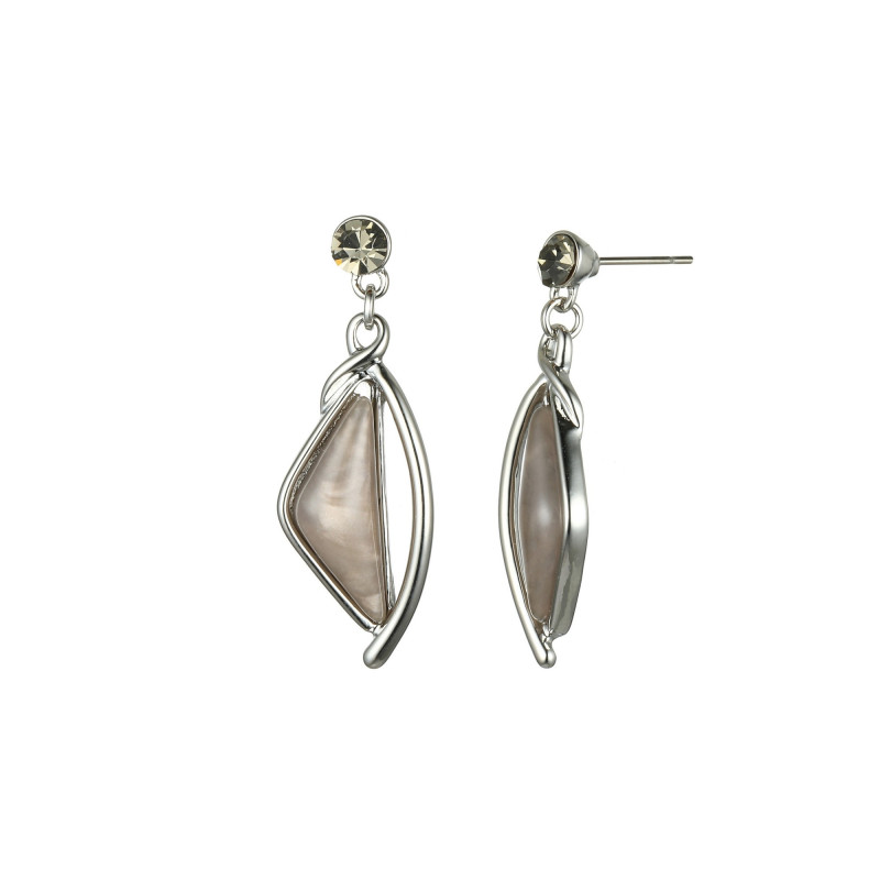 Anafa - Boucle d'oreille tige grise