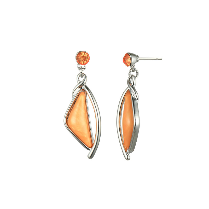 Anafa - Boucle d'oreille tige orange