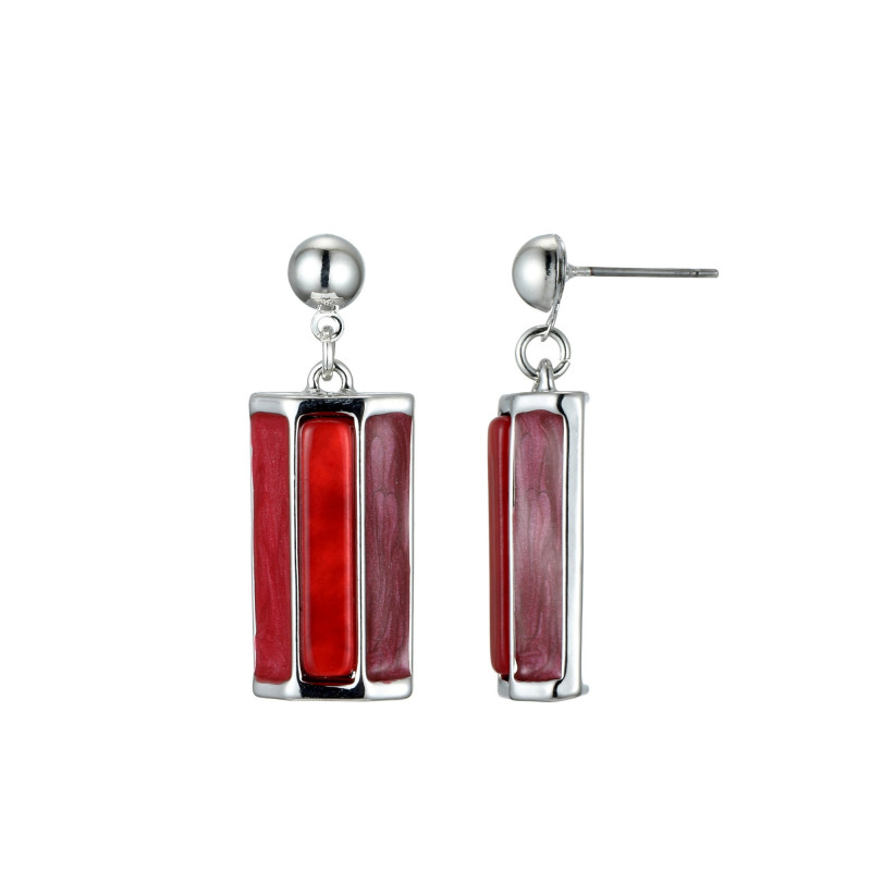 Ayette - Boucle d'oreille rouge