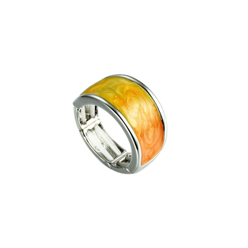 Aouane - Bague élastique jaune orange